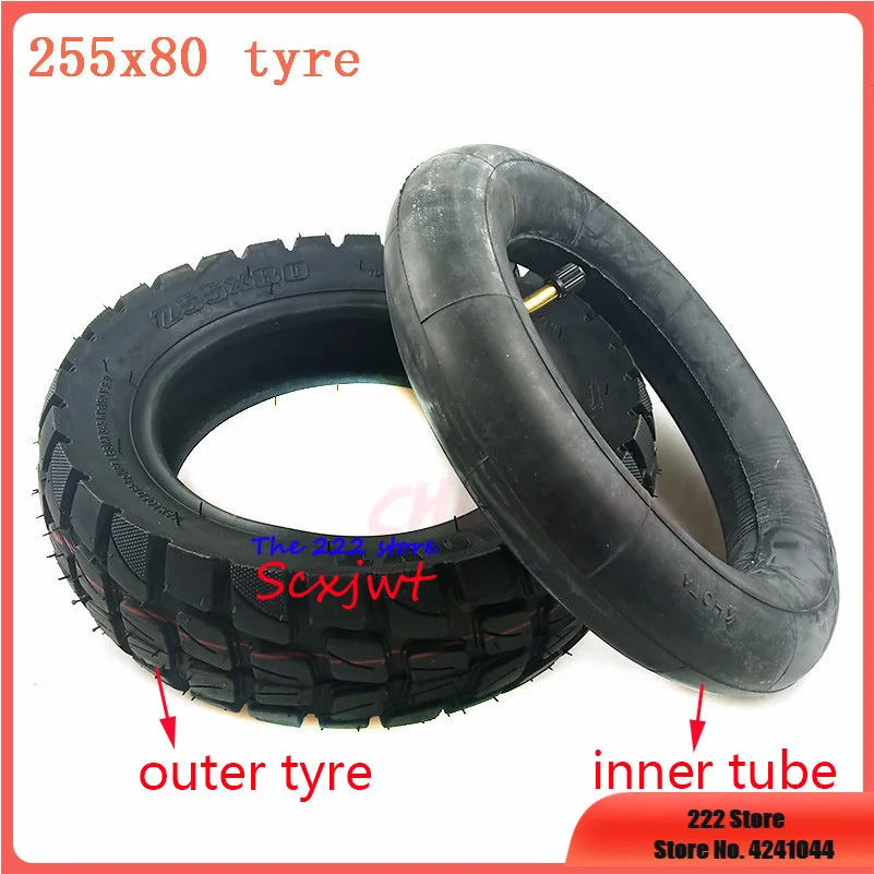 High quality Off-road tire 10 inch Pneumatic outer Tyre Inner Tube 10x3.00-6 255x80 for ZERO 10X and Mantis Electric Scooter