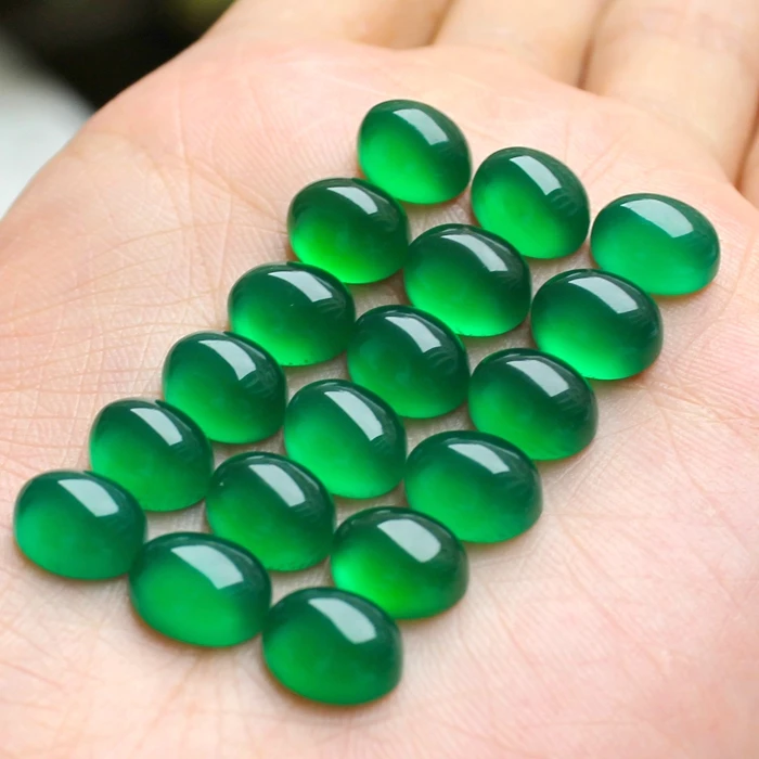 10x12MM Oval Green Agate Carnelian Cabochon Natural Gem Stone Jewelry Ring Cabochon 20pcs/lot