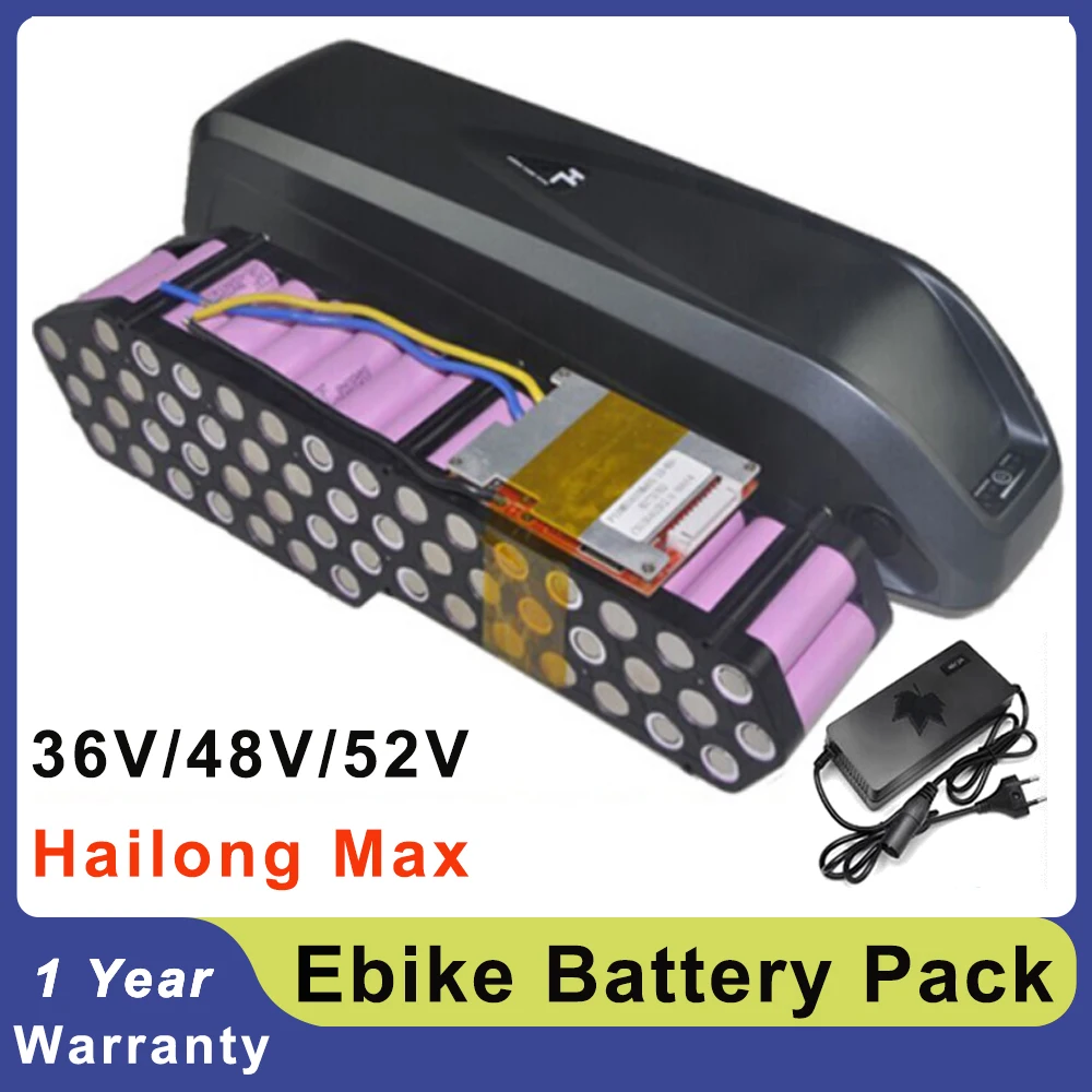 Hailong 36V 48V 20Ah Electric Bicycle Battery PACK 52Volt 21Ah Lithium ion eBike Batteries Fit BBS01 BBS02 BBSHD 350W 750W 1000W