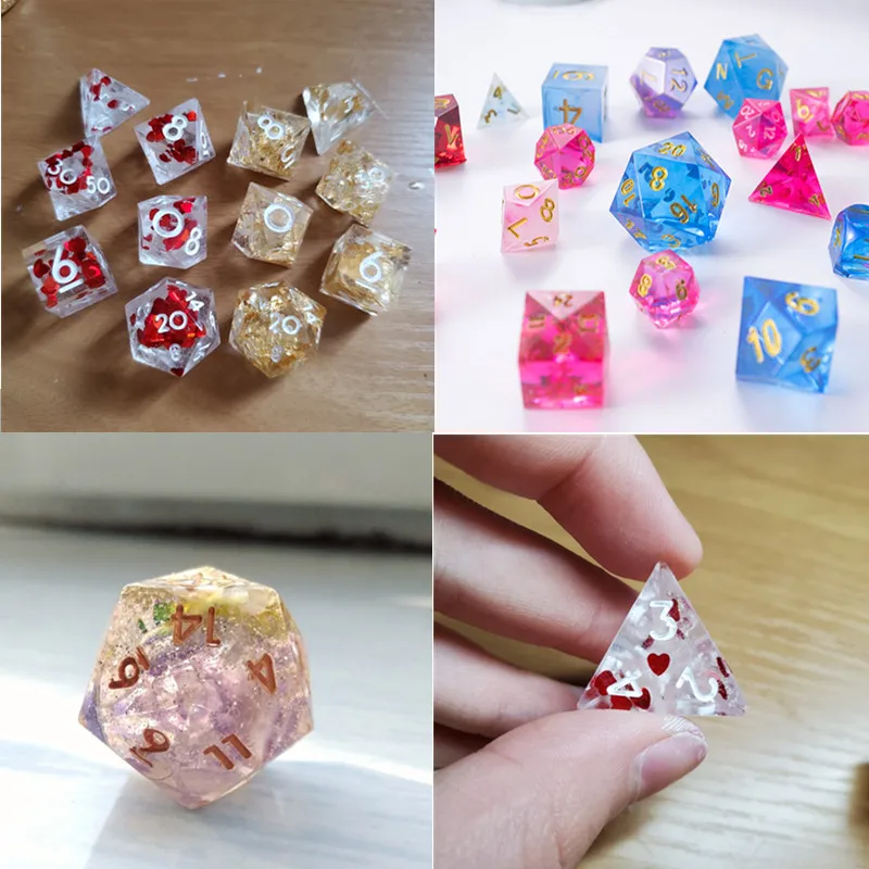 Silicone Dice para DIY Cristal Dice, Molde de Resina Epóxi, Filé Quadrado e Triângulo, Carfts Suprimentos, Fabricação de Jóias, 19 Formas