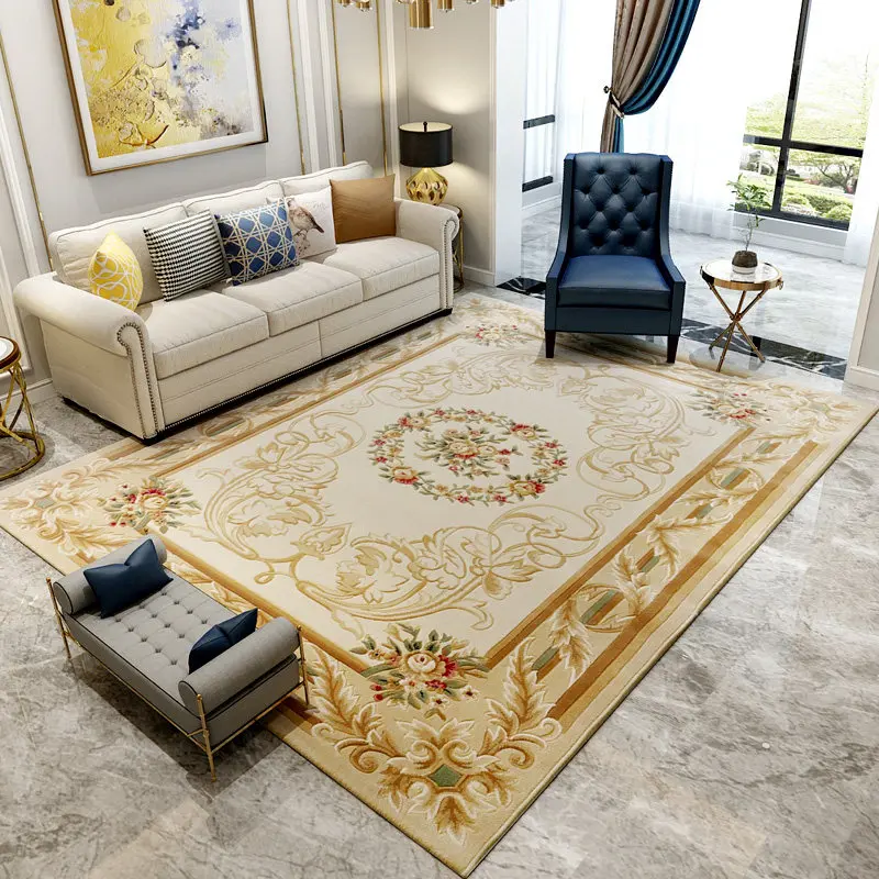 Hand Carved Rugs For Bedroom Palace Luxury  Living Room Carpets  Sofa Coffee Table Floor Mat Retro Thick Study Area Rug