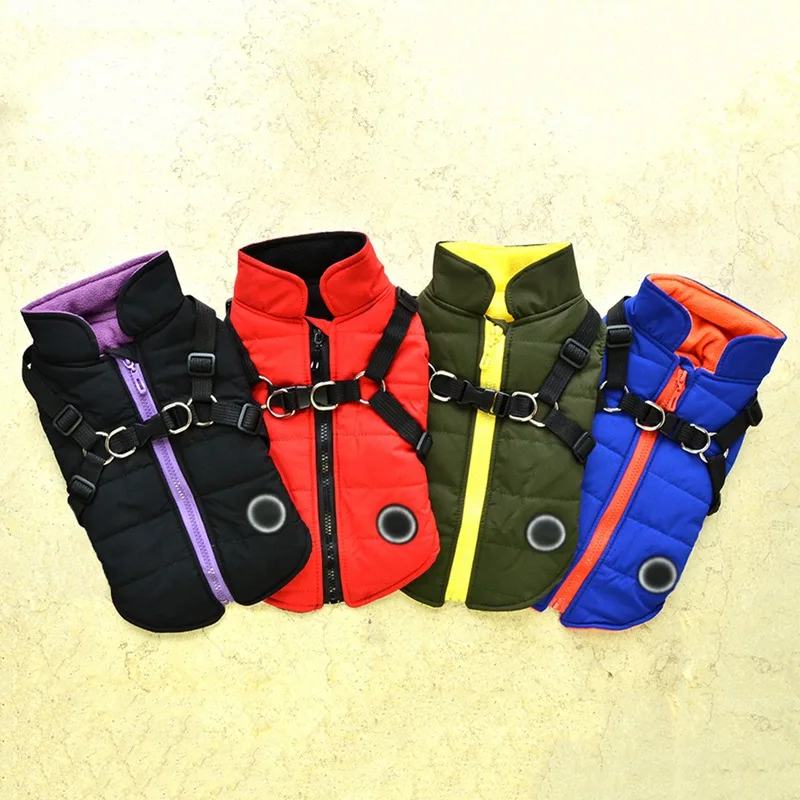 New Waterproof Dog Harness Jacket Pet Dog Clothes Puppy Winter Warm Pet Clothing Vest For Small Dogs Shih Tzu Chihuahua Pug Coat