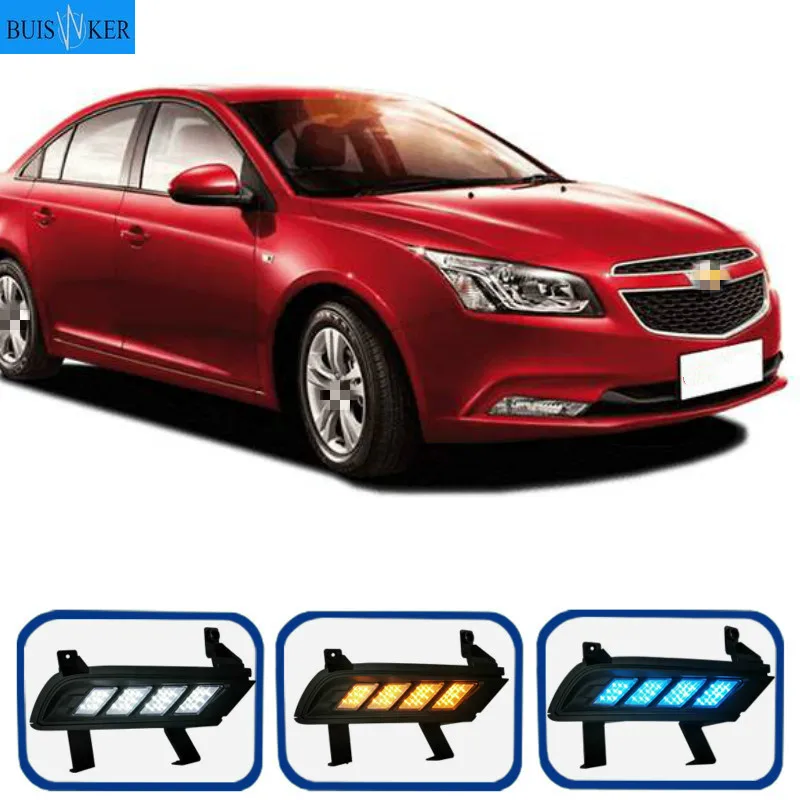 

2PCS For chevrolet cruze 2015 LED DRL Daytime Running Light Daylight with turn signal lamp