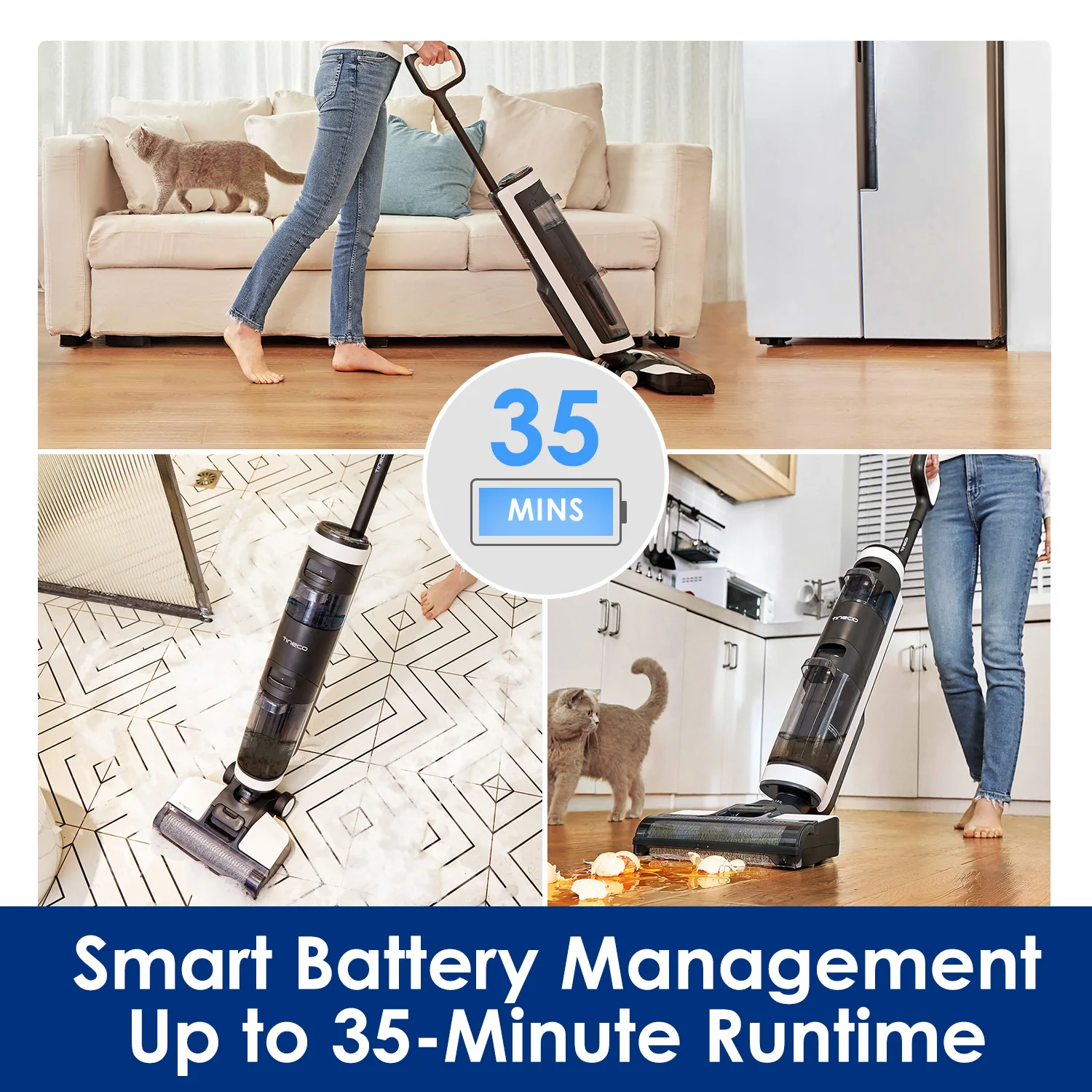 Tineco Floor One S3 Breeze Aspirapolvere Lavapavimenti Cordless Wet Dry Mop elettrico Autopulente Elettrodomestico intelligente