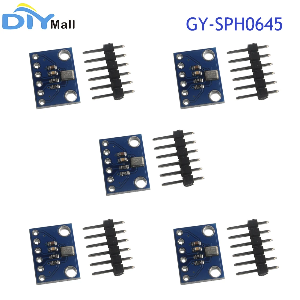 

5pcs GY-SPH0645 Digital Sound Sensor Module I2S ISS Interface MEMS Microphone Breakout SPH0645LM4H for Arduino