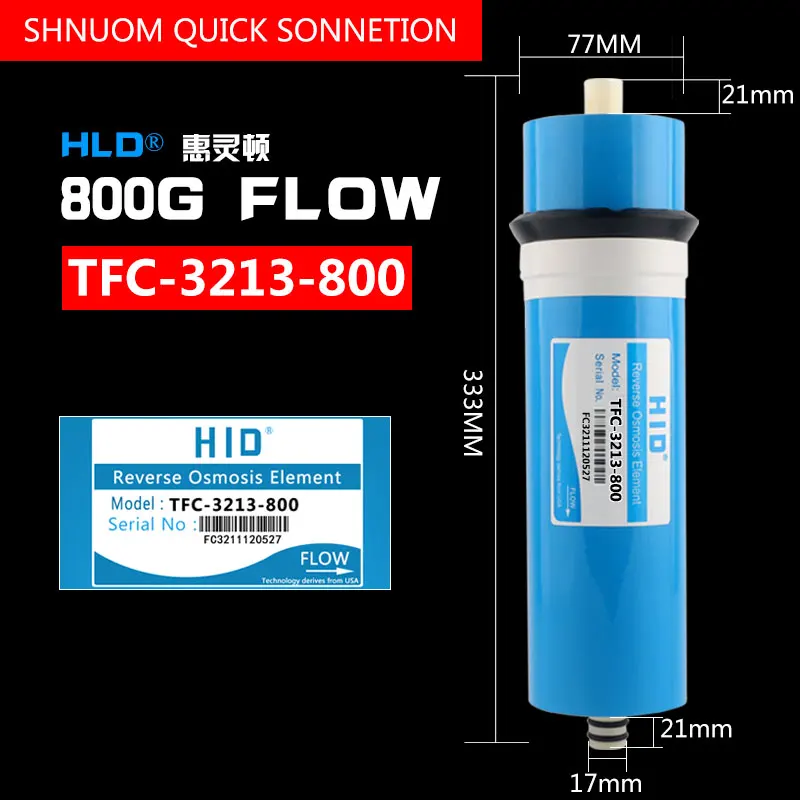 800G Flow RO Membrane Reverse Osmosis System Commercial HID FTC-3213-800 Gallon Filter Element Currency Water Purifier Cartridge