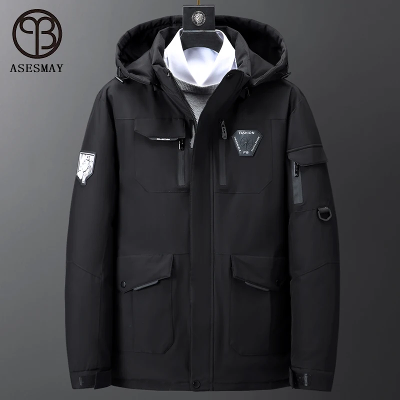 Asesmay 2020 winter new high quality thick warm men's long hooded cotton coat jacket brand clothing loose Parka Plus size 10XL