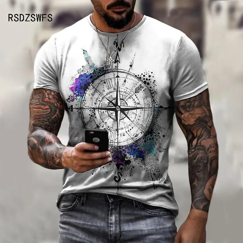 Anchor 3D Printed T Shirt Men Summer Beach Casual Short Sleeve Trendy Sports Style Male Tees Handsome Gentleman T Shirts Clothes