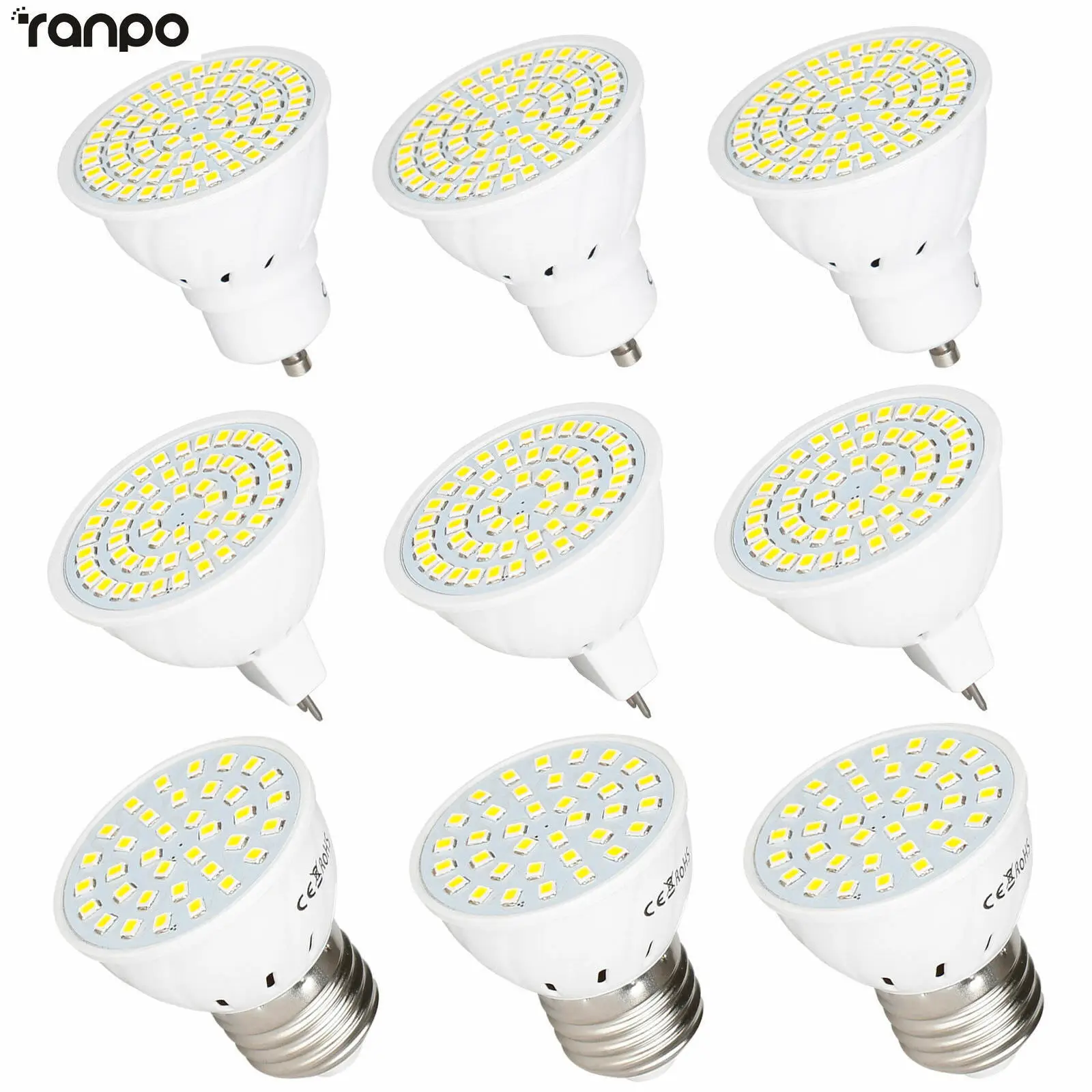 GU10 MR16 E27 LED Spot Light Bulbs 3W 5W 7W Screw Base 2835 SMD DC 12V 24V Supper Bright White LED Lamp for Home Hotel Spotlight