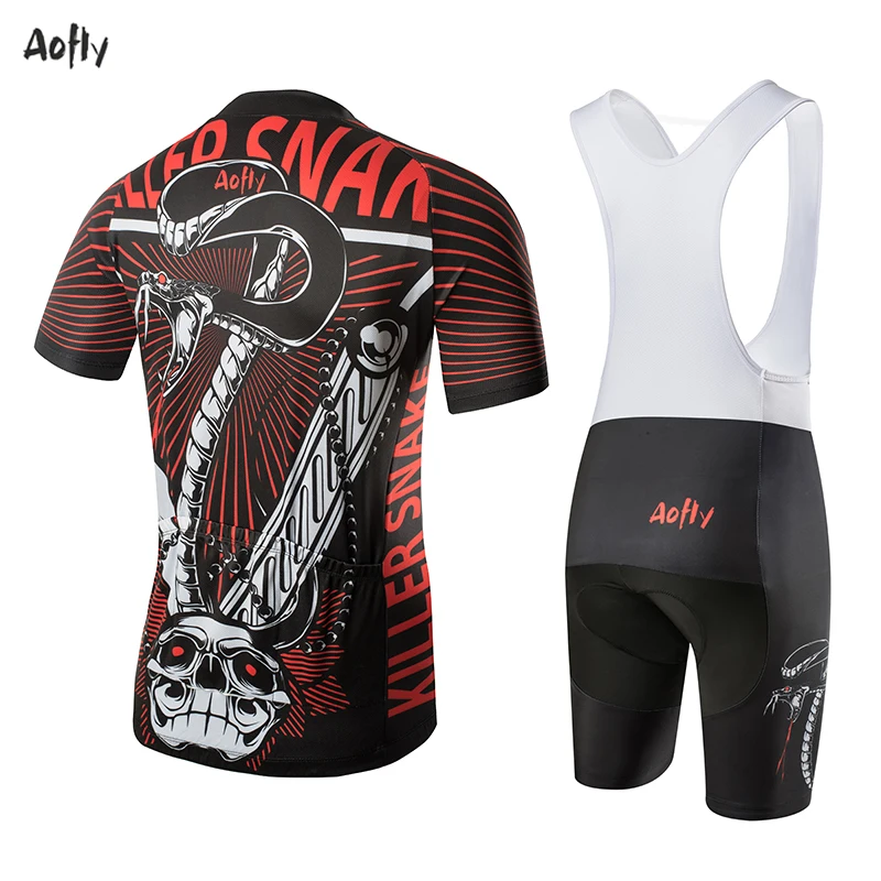 Aofly 2020 Summer New male Bicycle Straps BIB Shorts Cycling 9D Gel Men's Cycling Shorts Viper Style Top Red Black Skull Pants