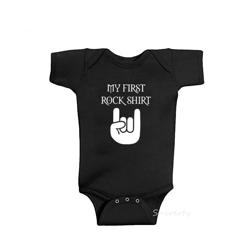 My First Rock Shirt Print Infant Baby Girls Boys Summer Bodysuit Cotton Outfits Babys Fashion Cute Short Sleeve Clothes