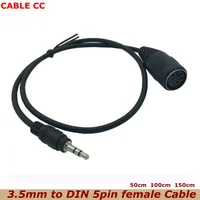 Cable de extensión de Audio de 1,5 m, conector hembra MIDI Din de 5 pines a conector estéreo de 3,5mm, Cable de extensión de Audio de la mejor calidad