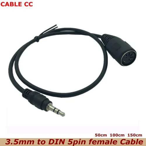 Cable de extensión de Audio de 1,5 m, conector hembra MIDI Din de 5 pines a conector estéreo de 3,5mm, Cable de extensión de Audio de la mejor calidad