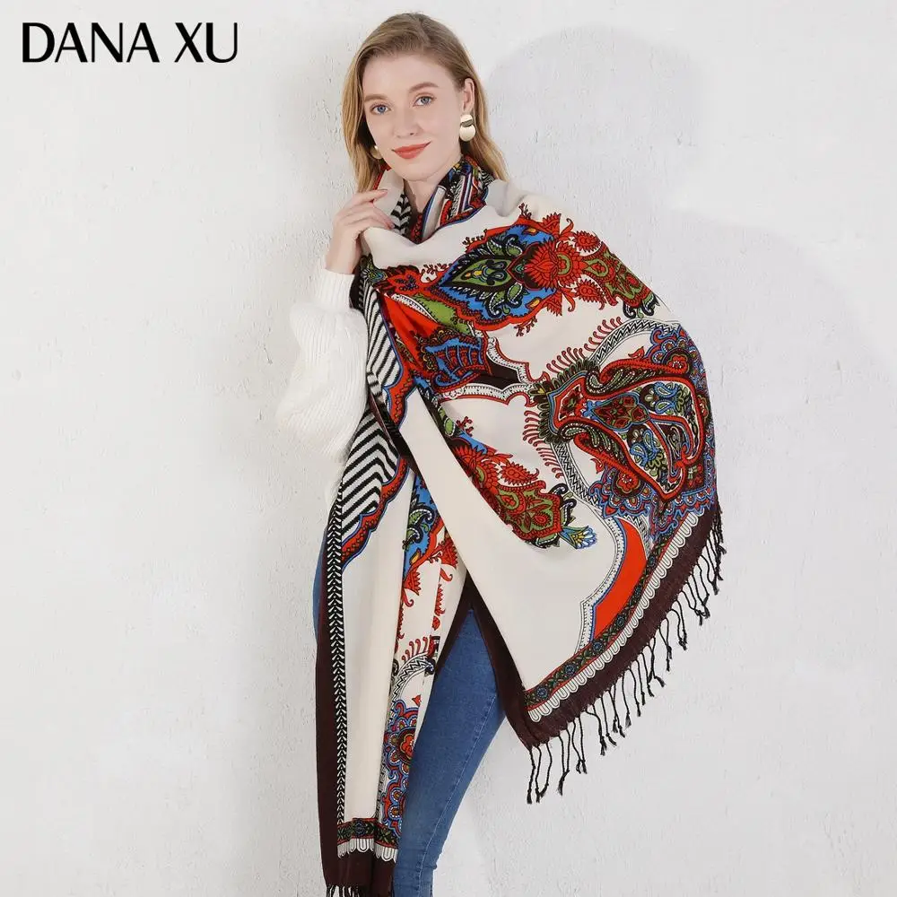 Fashion Winter Scarf For Women Cashmere Warm Plaid Pashmina Scarf Luxury Brand Blanket Wraps Female Scarves And Shawls 2020