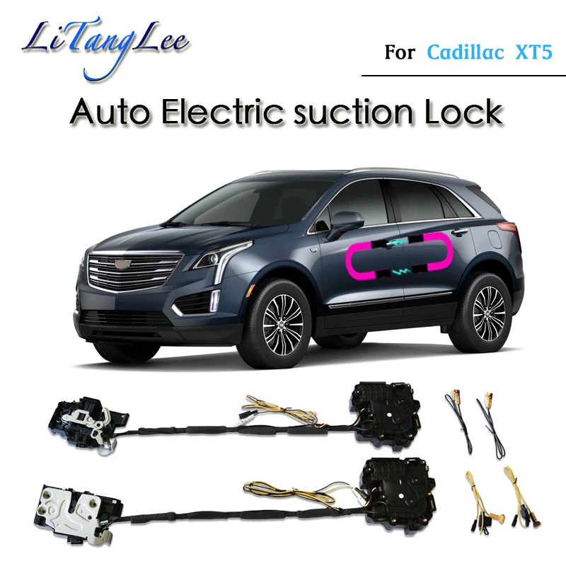 Car Soft Close Door Latch Pass Lock Actuator Auto Electric Absorption Suction Silence For Cadillac XT5 2016~2023