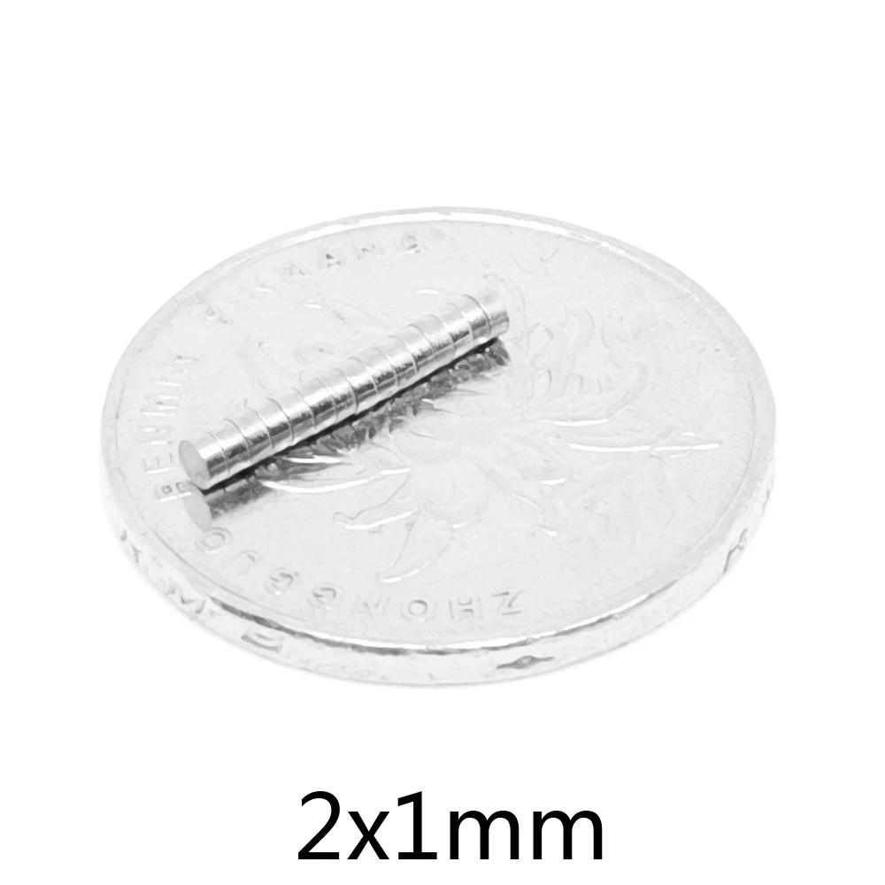 100/200/500/1000/5000PCS 2x1 Small Round Magnet 2*1mm Neodymium Powerful Magnetic 2x1mm Permanent Magnet 2*1 mini Disc magnet