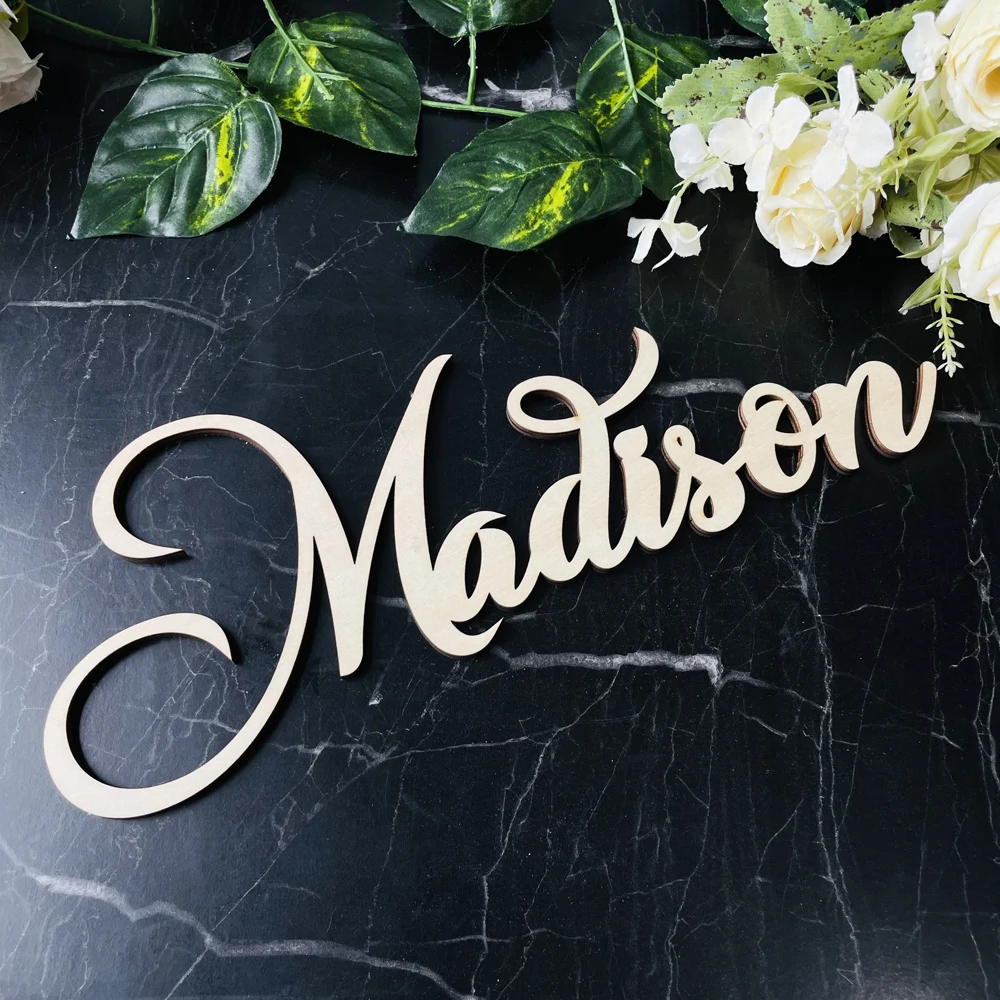 Personalized Name Sign Letter Wedding Anniversary Birthday Wall Art Decor Shop Sign Party Baby Shower Wooden Acrylic Name