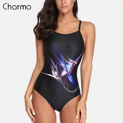 Charmo Women jednoczęściowy sportowy strój kąpielowy sportowe stroje kąpielowe sportowiec Bikini Backless Beach Wear kostiumy kąpielowe