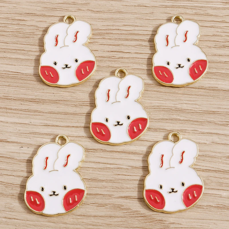 10 Stück Cartoon-Tier-Charms für die Schmuckherstellung, Emaille, Panda, Kaninchen, Katze, Hund, Elefant, Charms-Anhänger für Halsketten, Ohrringe, Geschenk – Detail 31
