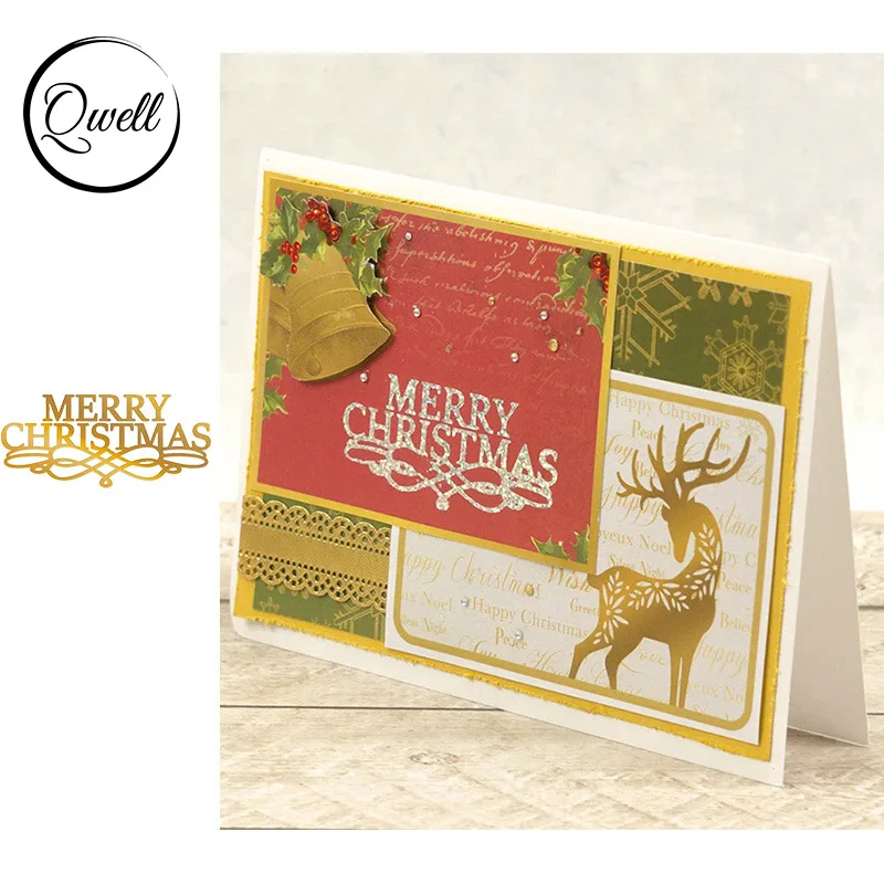 QWELL Word Merry Christmas металлическая фольга для скрапбукинга и детской рукоделия, новинка 2019 die