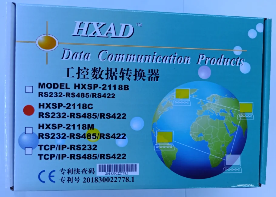 Hxad Hxsp-2118c RS232 إلى RS485 / RS422 الصناعية البرق حماية العزل الكهروضوئية 5 كجم