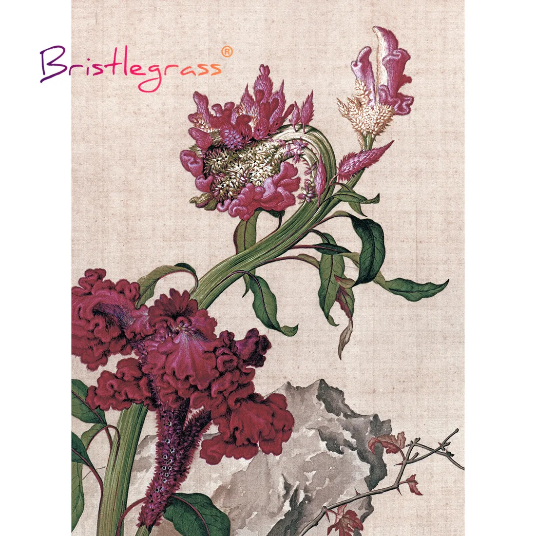 

BRISTLEGRASS Wooden Jigsaw Puzzles 500 1000 Pieces Cockscomb Flower Giuseppe Castiglione Educational Toy Chinese Paintings Decor