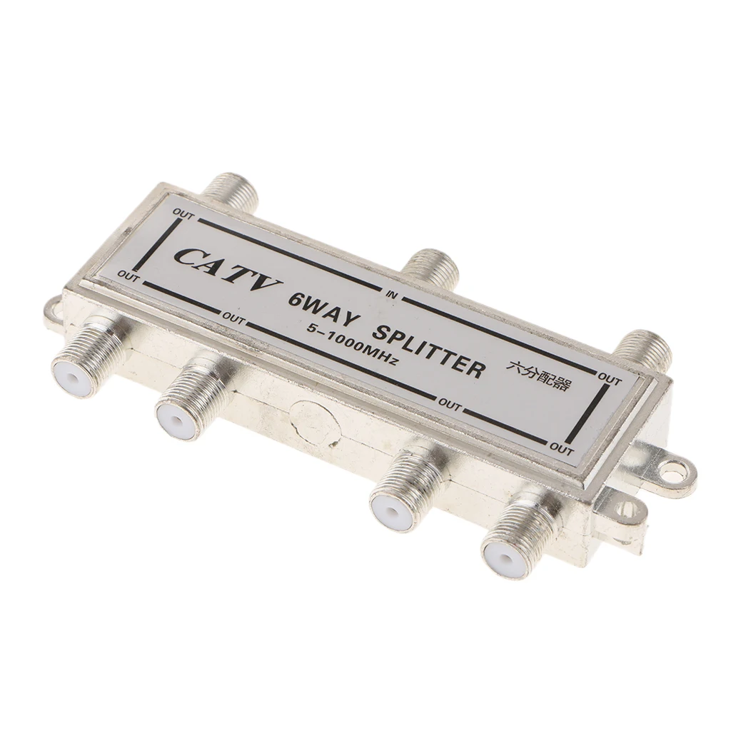 Premium 6 Way TV Singal Splitters 1 In 6 Out Coaxial Cables RG6