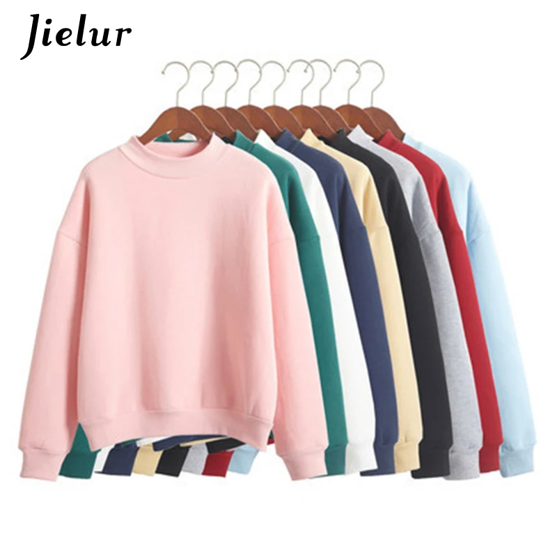 Jielur – sweat-shirt à capuche en laine polaire pour femme, sweat-shirt épais, 9 couleurs, automne hiver, vente en gros, M-XXL