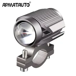 1 Piece Waterproof Motorcycle LED Spotlight Headlight 15W White 6000k Yellow Scooter/Bike Aluminum Fog DRL Headlamp