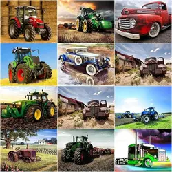 CHENISTORY 40x50cm Diamond Painting Tractor Farm Landscape Rhinestones 5D DIY Diamond Embroidery Car Mosaic Cross Stitch Craft K