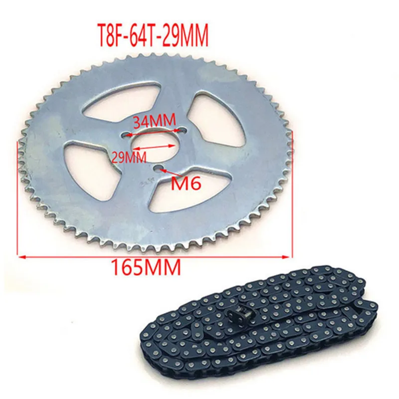 47cc 49cc T8F Chain 136 Links and 38 54 74 Teeth Sprocket For Mini Moto Atv Quad 2 Stroke Engine Parts