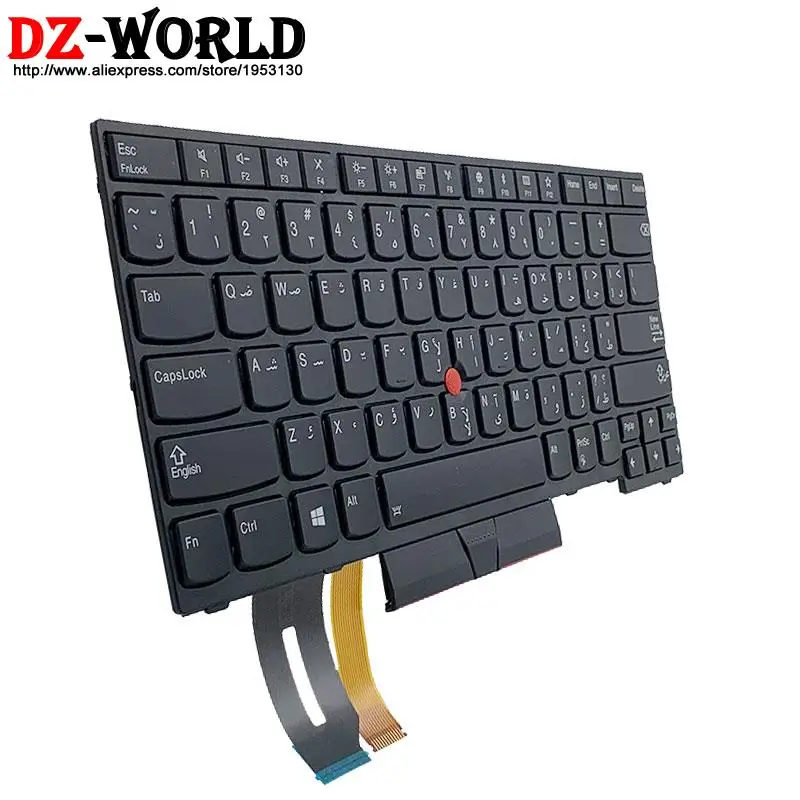 New/Orig ARA Arabic Backlit Keyboard for Lenovo Thinkpad E480 E490 T480S L480 T490 T495 L380 L390 Yoga L490 P43s Laptop