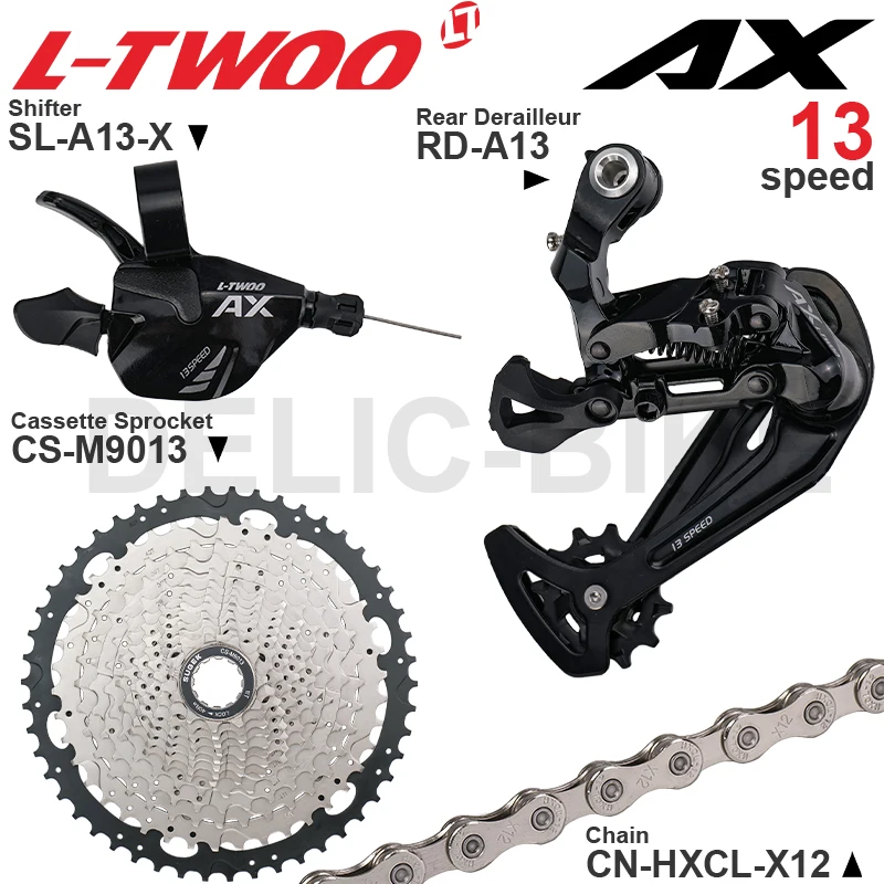 LTWOO AX 13 speed MTB Groupset include Right Shifter Rear Derailleur and SUGEK Cassette Sprocket 50T 52T and X12 Chain Original