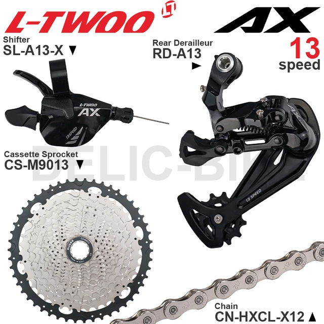 Ltwoo-マウンテンバイクギアセット,13スピード,左右のシフター,リアディレイラー,sugekカセット50t 52t,x12チェーン,オリジナル  - AliExpress