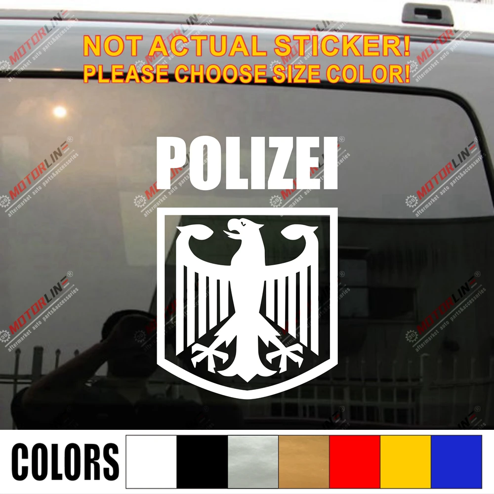 POLIZEI Deutschland German Police Eagle Reichsadler Germany Car Truck Decal Bumper Sticker Windows Vinyl Die cut