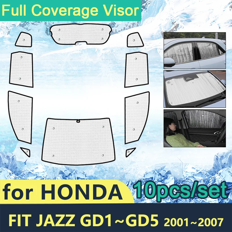 

Full Cover Sunshades For Honda Fit Jazz 2001~2007 GD1 GD3 GD5 Car Sun Protection Windshields Side Window Visor Shaby Accessories