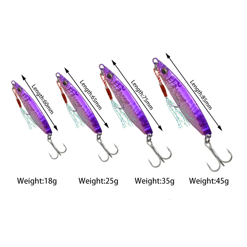 Jig esche da Pesca pesi 18-45g esche per pesci Jigging Lure Fishing Jigs Metal Jig Bass Set Pesca esche per acqua salata Isca artificiale