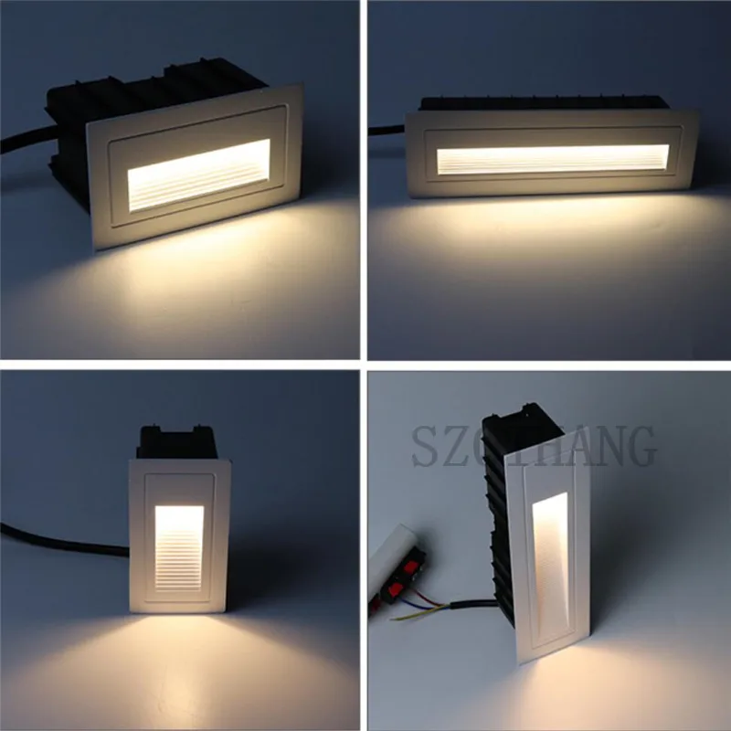 Waterproof Outdoor lighting Led Stair Step Lamp 220V 6W/10W Recessed Wall Corner Light Landscape Pathway stairway LED Footlight