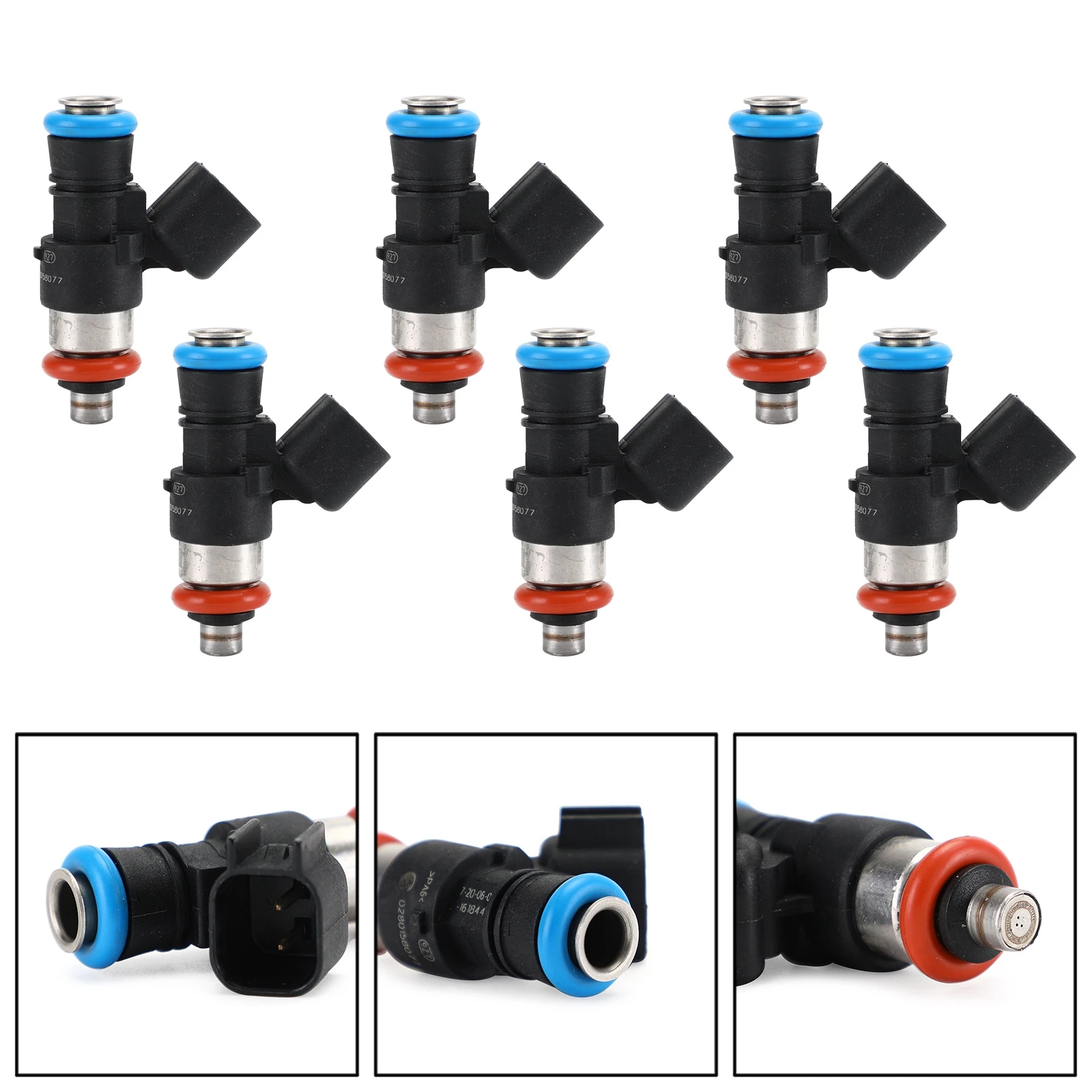 Artudatech 6PCS Fuel Injectors 0280158077 Fit For Ford Fusion Mazda 6 CX-9 2010-2011 0280158091 Car Auto Parts