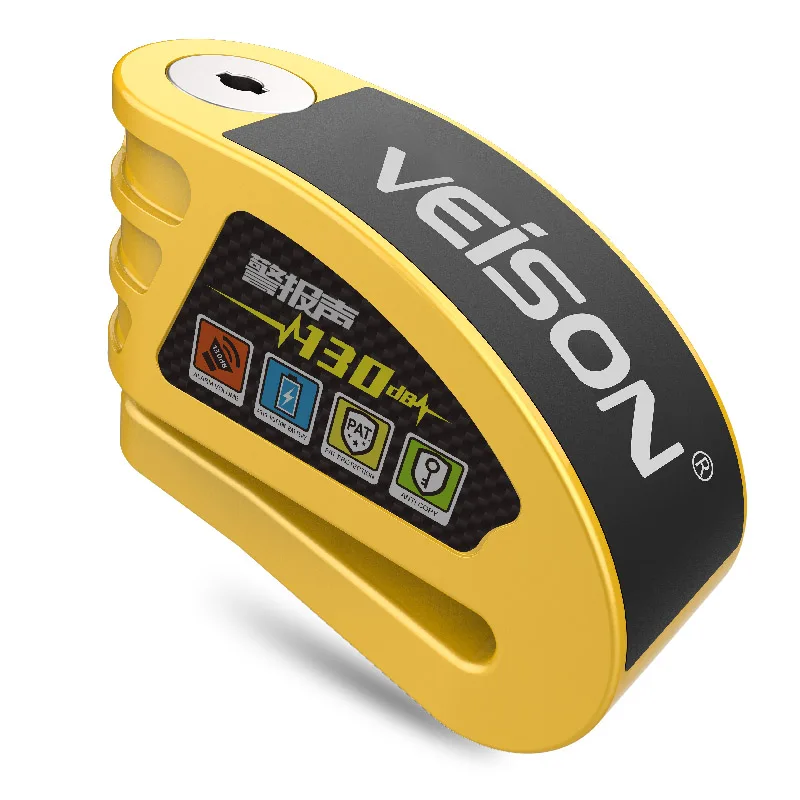 VEISON Motorcycle Alarm 130DB Lock SteelmateWaterproof Disc Lock Warning Security Anti Theft Brake Rotor Padlock Alarma Moto