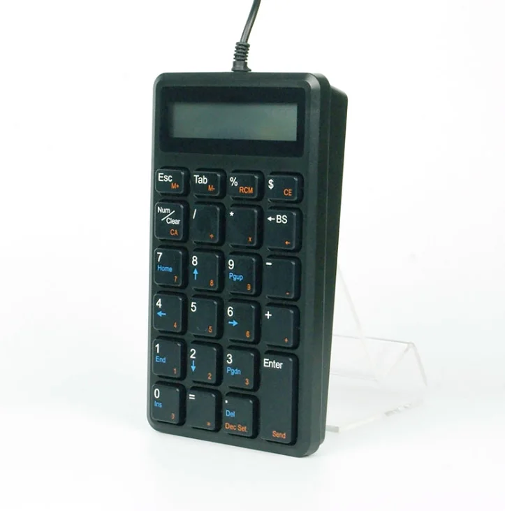 Numeric Keypad and Calculator 2-in-1,Wired Number Pad Keyboard with 12-Digit Display Portable Slim Mini Keypad for PC, Laptop