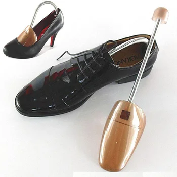 1 par de ensanchadores de zapatos de plástico, estante moldeador de árbol, ensanchador de botas, tamaño ajustable para hombre y mujer, zapatos de hombre marrón