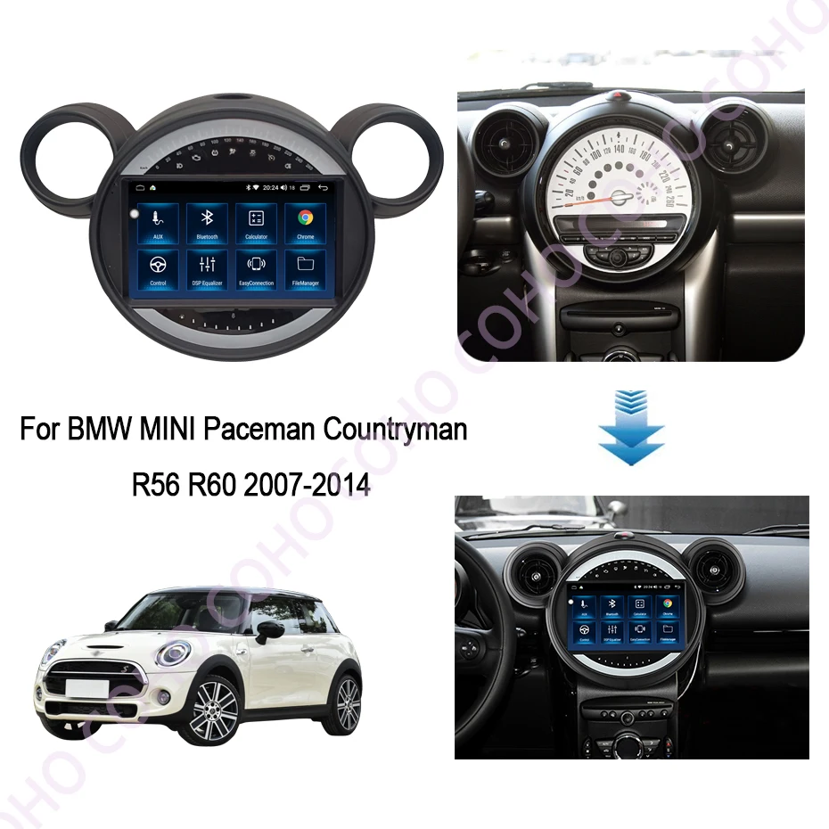 COHO For BMW MINI  Paceman Countryman R56 R60 2007-2014 Android 10.0 8-core 6/128G Multimedia Player Stereo Car Radio