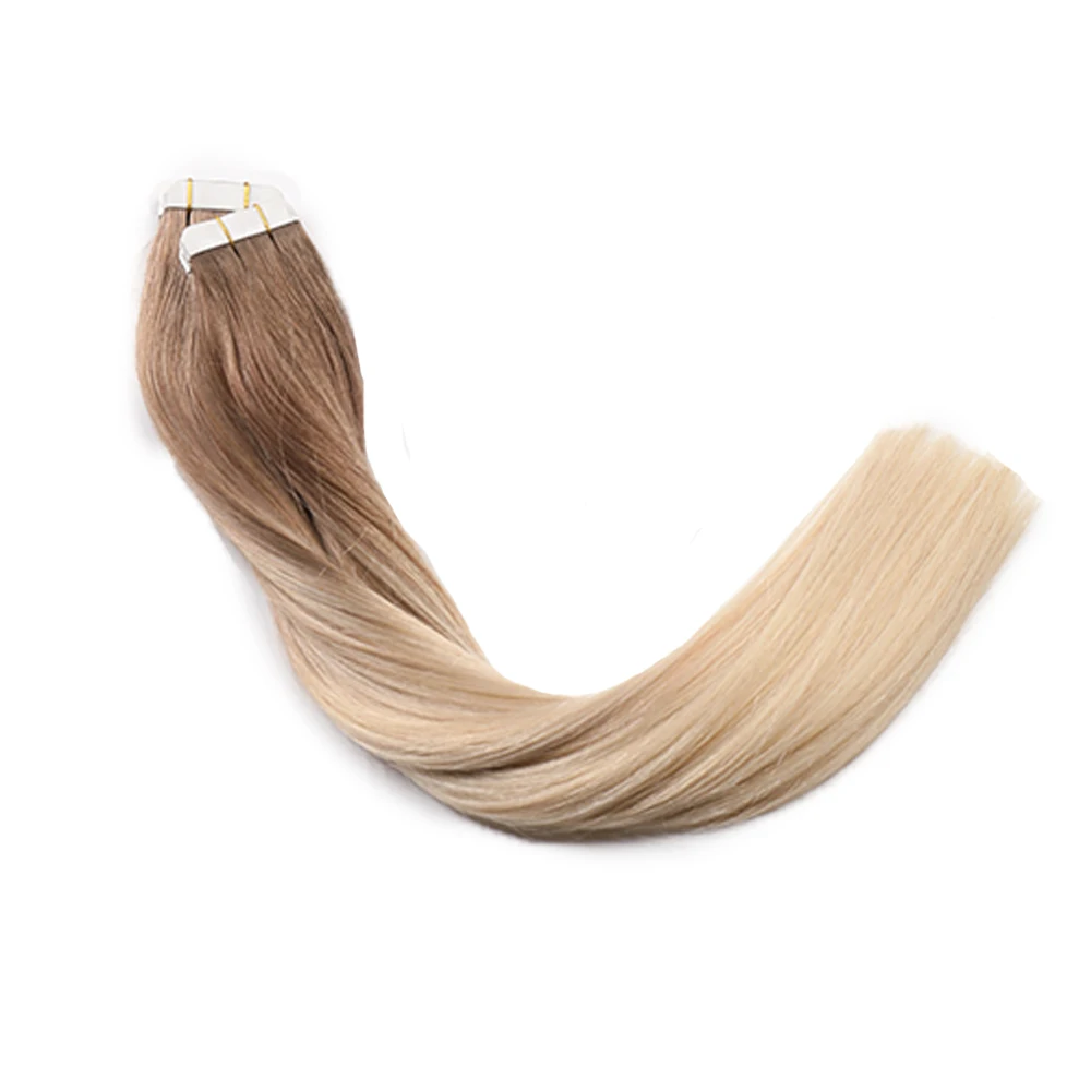 European Ombre Balayage Tape In Human Hair Extensions 100% Real Remy Human Hair Extensions Seamless Tape on Hair