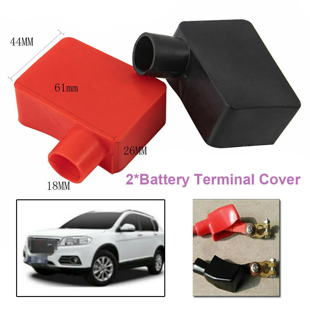 Black & Red Car Battery Terminal Insulator Wire Connectors Cap Cover Rubber Pair Battery Terminal Cover