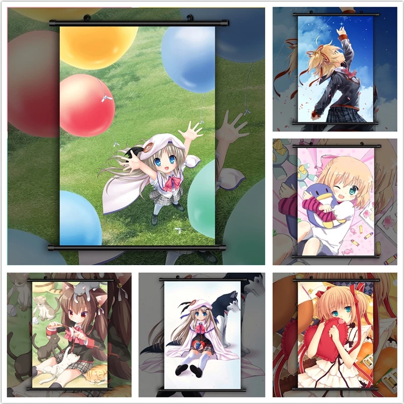 Little Busters! Anime Wall Art Canvas Painting Nordic Posters and Prints Pictures for Living Kids Christmas Gift Home Decoration