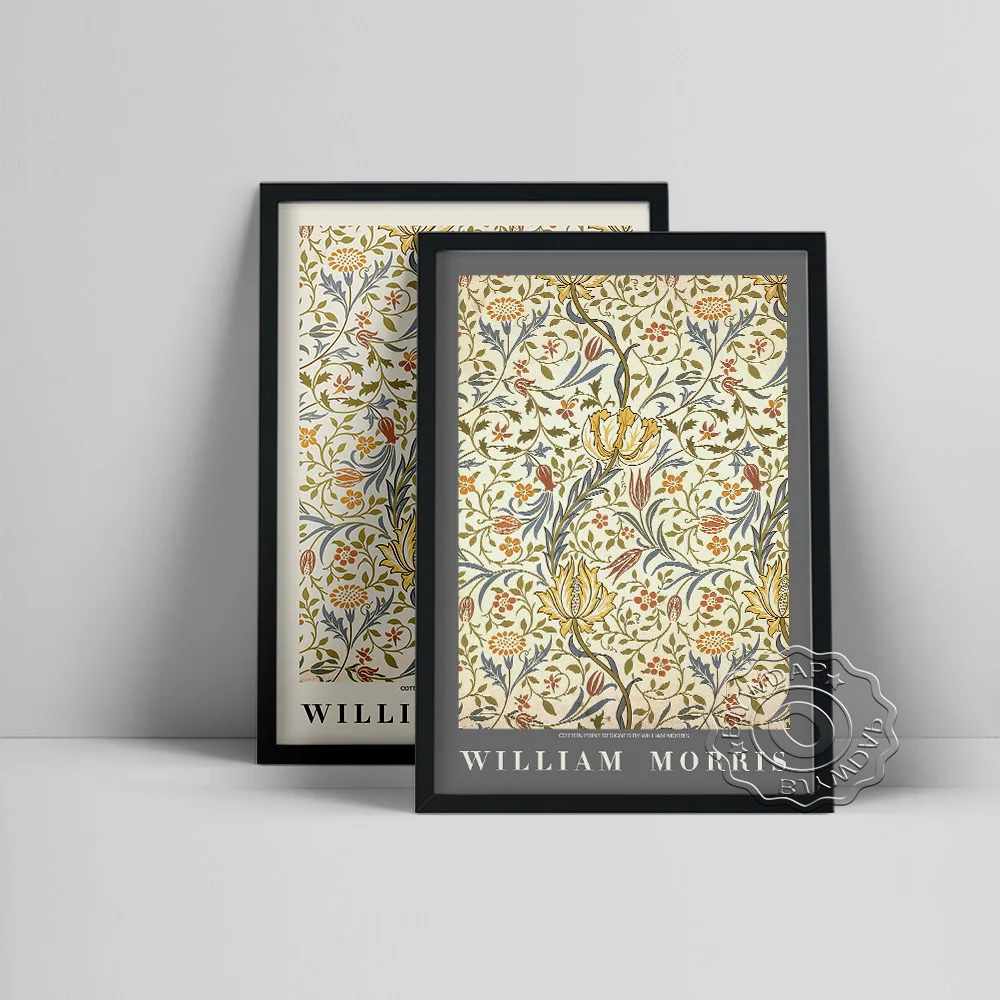 

William Morris Romanticism Exhibition Museum Prints Poster, Abstract Art Botanical Fabric Canvas Painting, Bedroom Home Decor