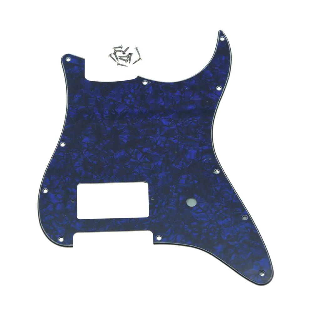 Blue Pearl 11 Hole ST Strat One Humbucker Guitar Pickguard Scratch Plate Fits Fender Delonge Guitar Parts Guitar Accessories