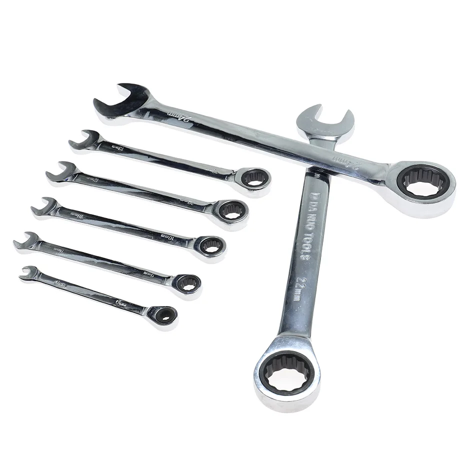 Llave de trinquete de doble uso, cabeza móvil fija rápida, reparación automática mecánica, herramienta multifunción