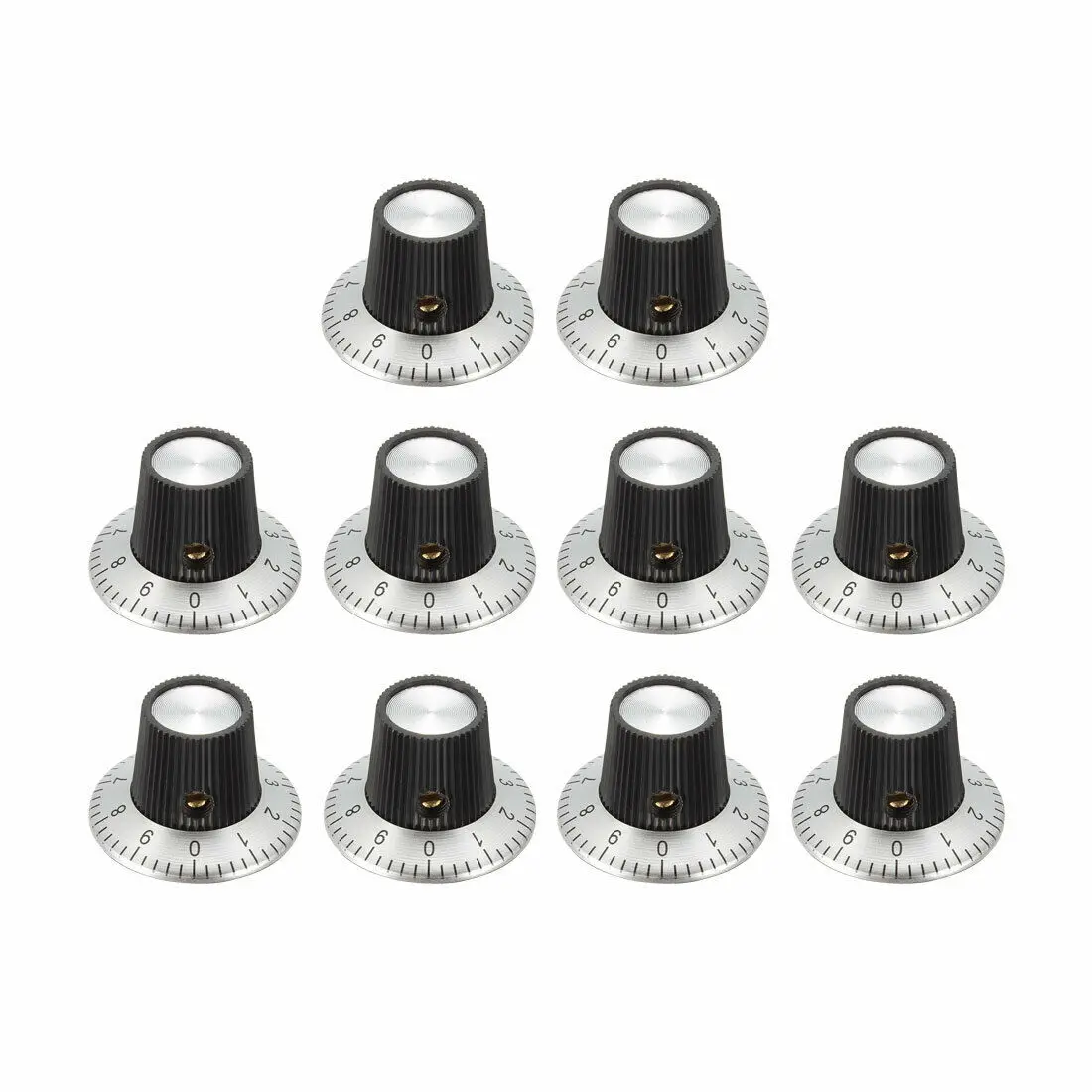 10Pack Speaker Control Knobs Power Amplifier Knob Cap With Digital Scale Fit 1/4